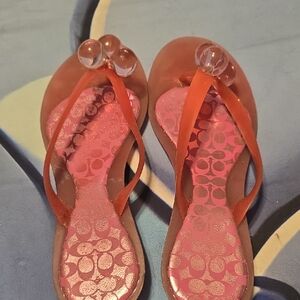 Coach Pink and Orange Sandals